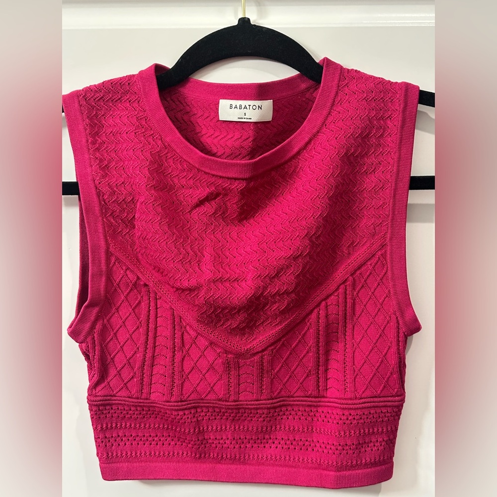 Aritzia Babaton Pointelle Tank in Pink